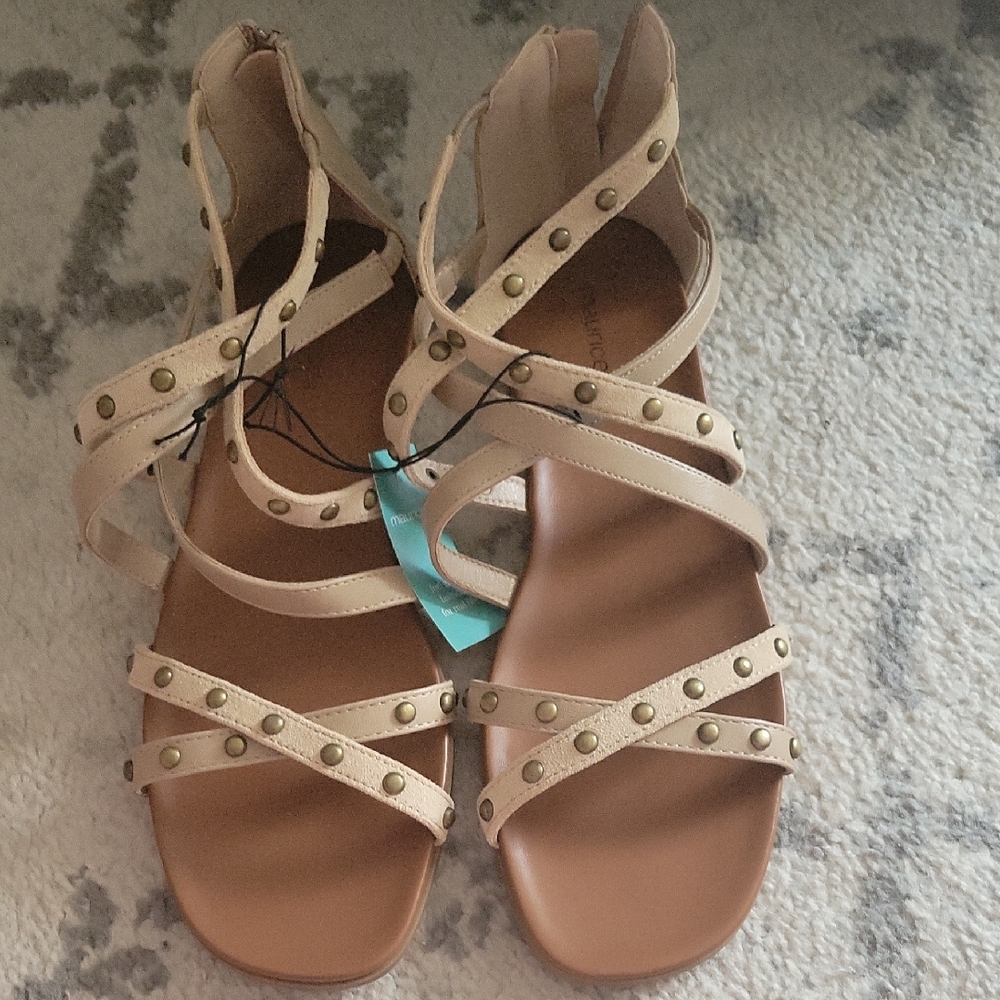Maurices Tan Studded Sandals